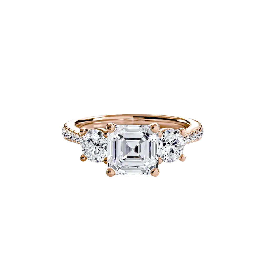 Three-Stone with Pavé Band - setting