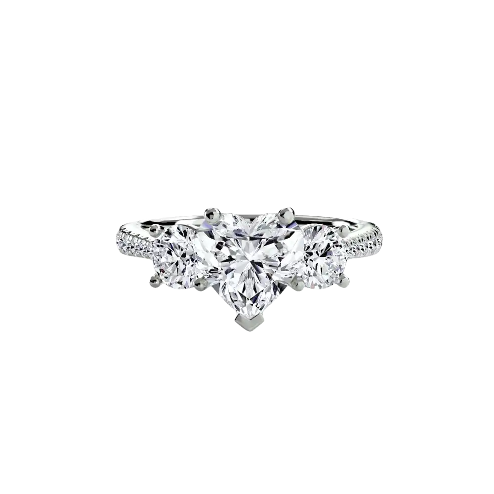 Three-Stone with Pavé Band - setting