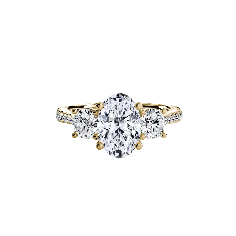 Three-Stone with Pavé Band - setting