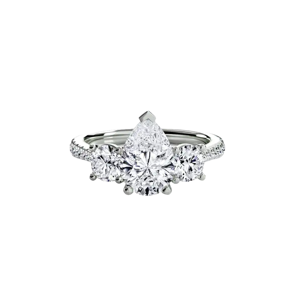 Three-Stone with Pavé Band - setting