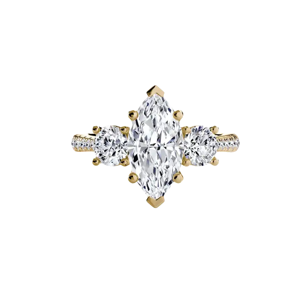 Three-Stone with Pavé Band - setting