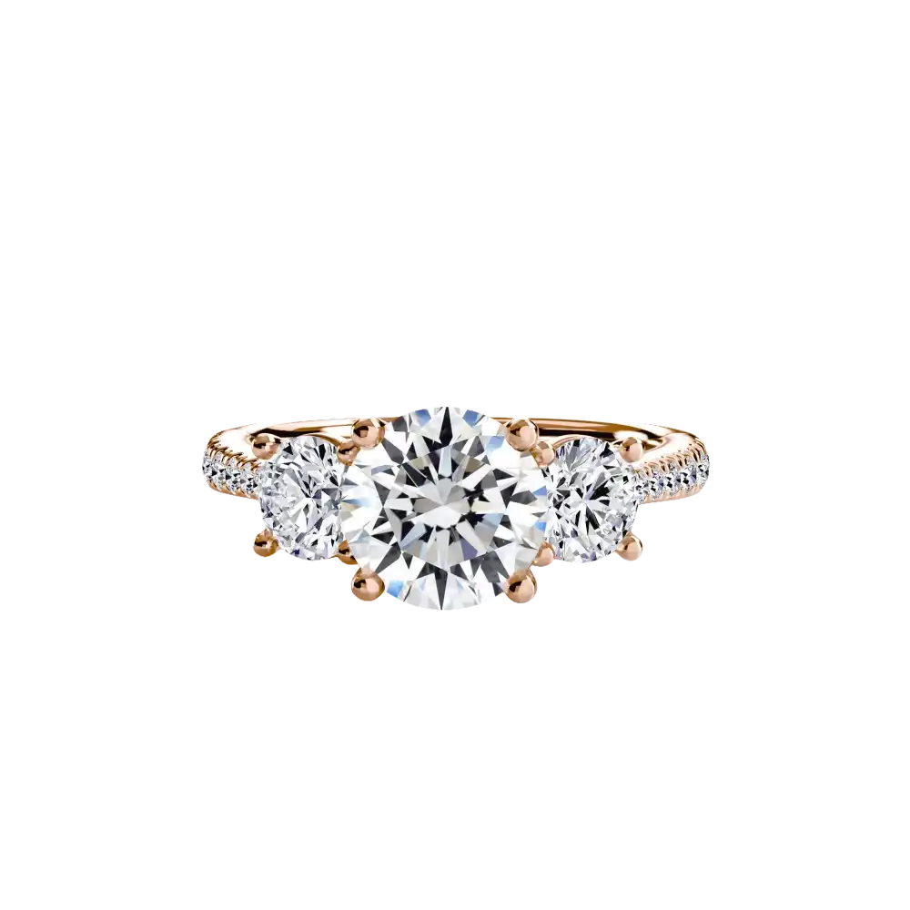 Three-Stone with Pavé Band - setting