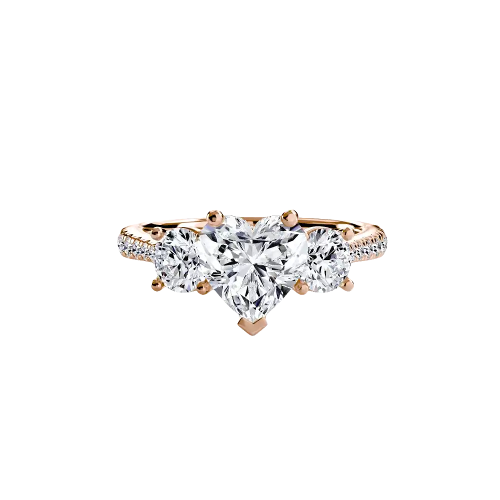Three-Stone with Pavé Band - setting