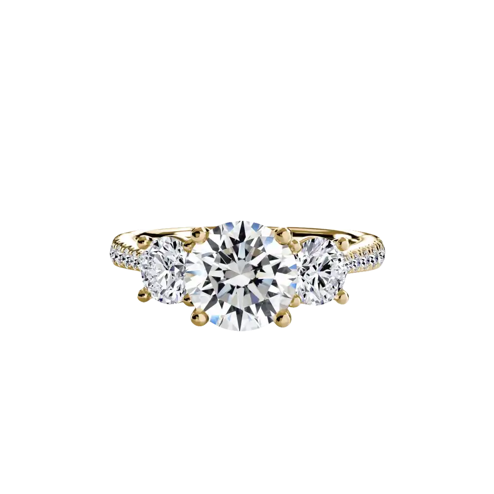 Three-Stone with Pavé Band - setting