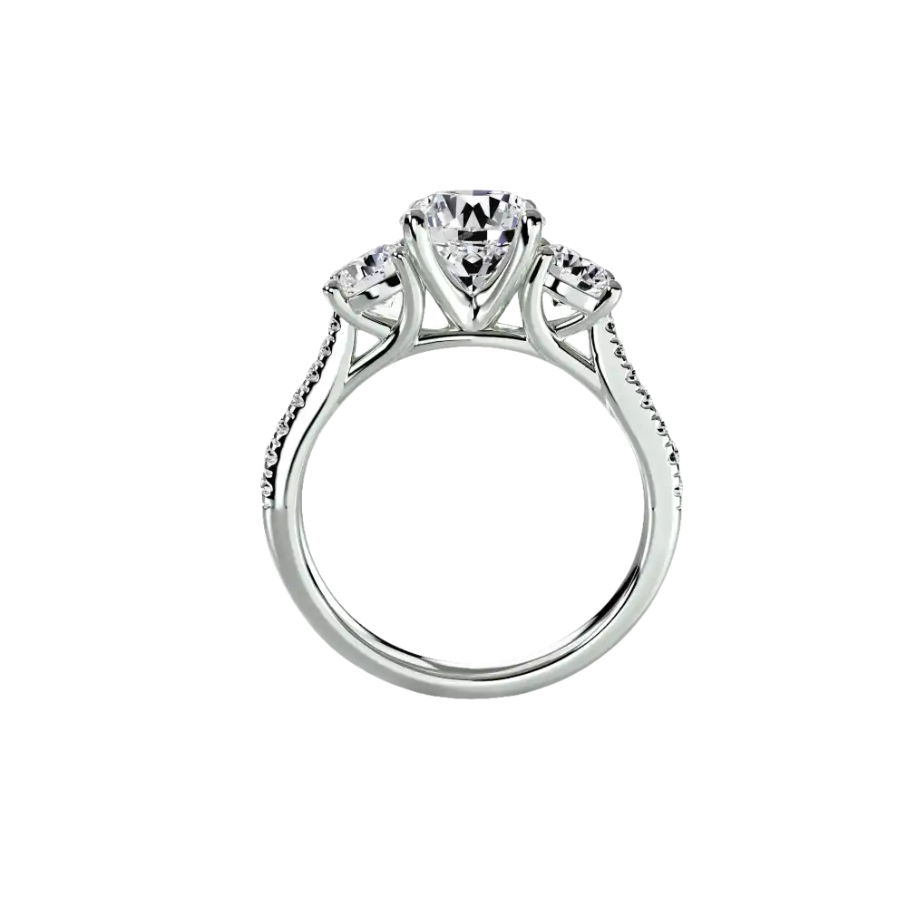 Three-Stone with Pavé Band - setting