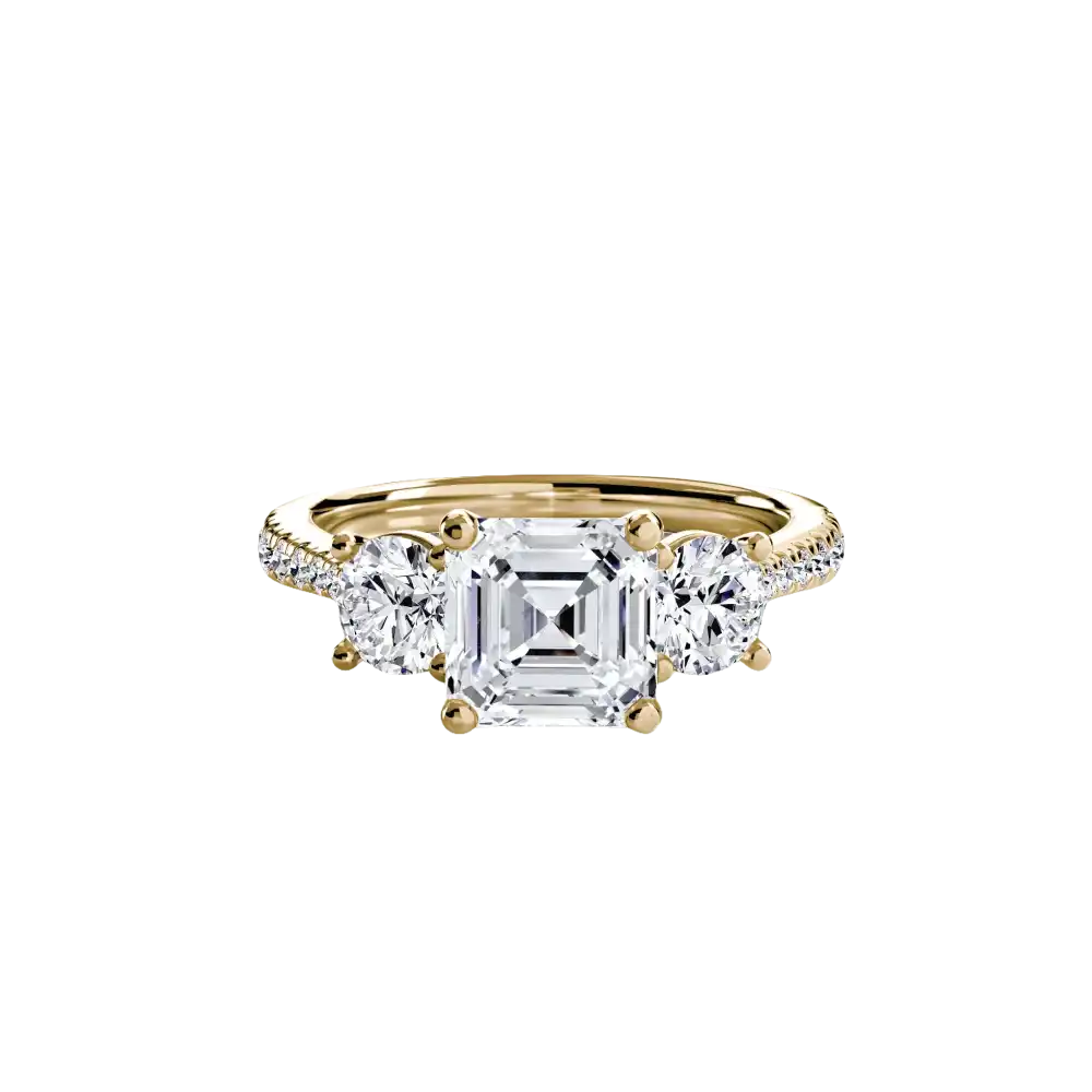 Three-Stone with Pavé Band - setting