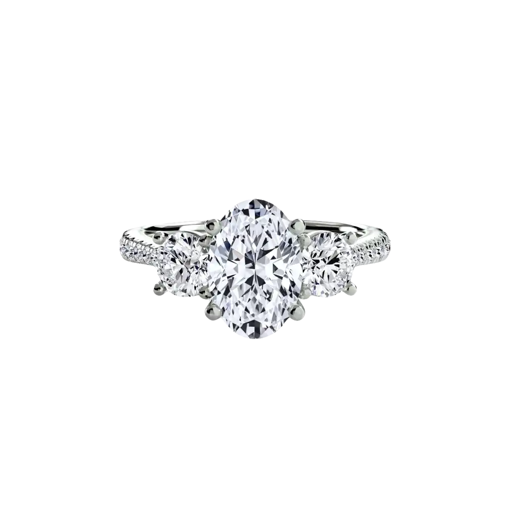 Three-Stone with Pavé Band - setting
