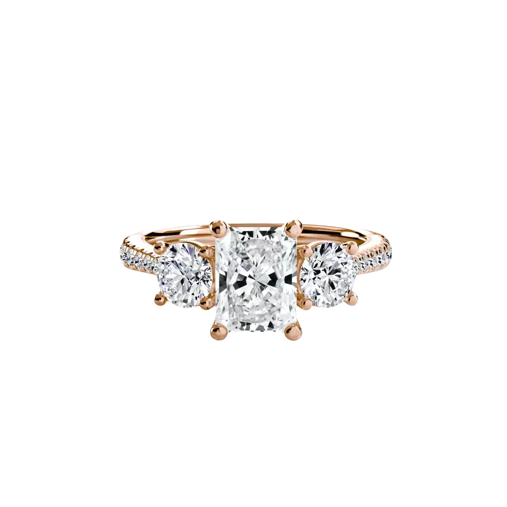 Three-Stone with Pavé Band - setting