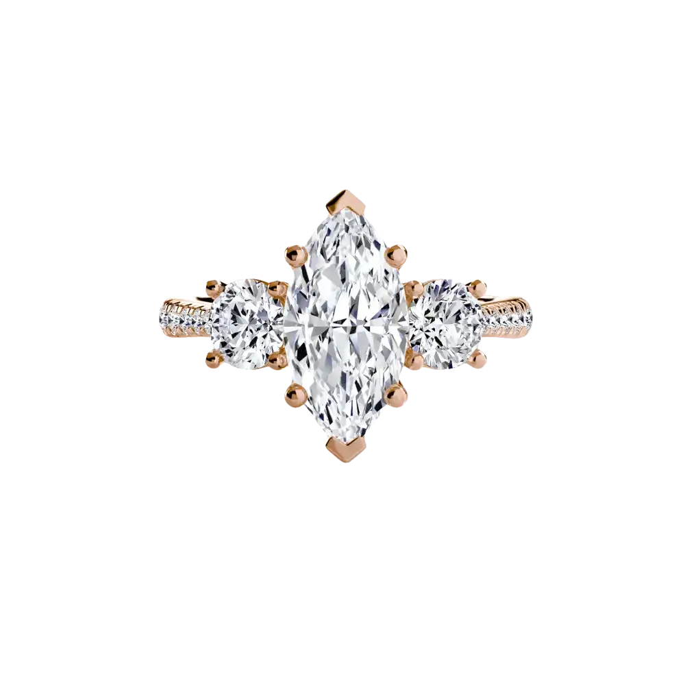 Three-Stone with Pavé Band - setting