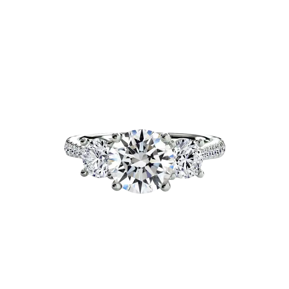 Three-Stone with Pavé Band - setting