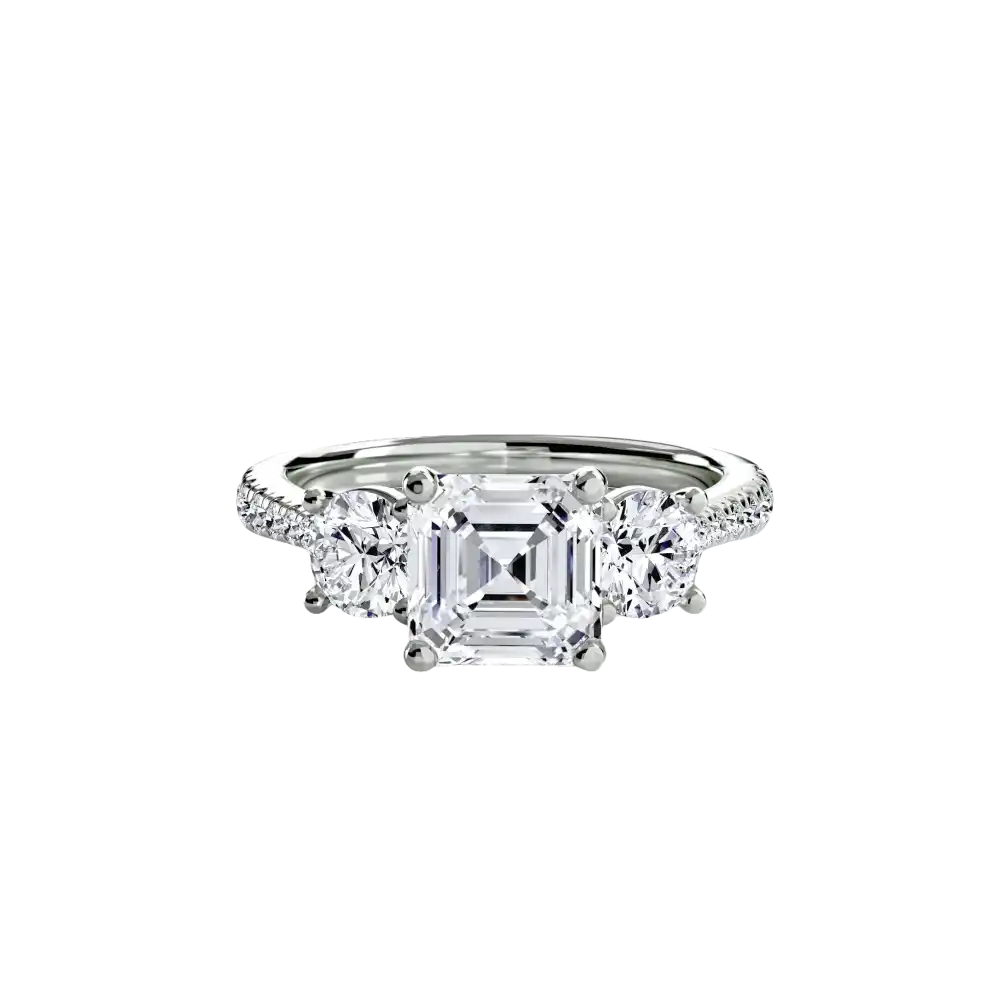 Three-Stone with Pavé Band - setting