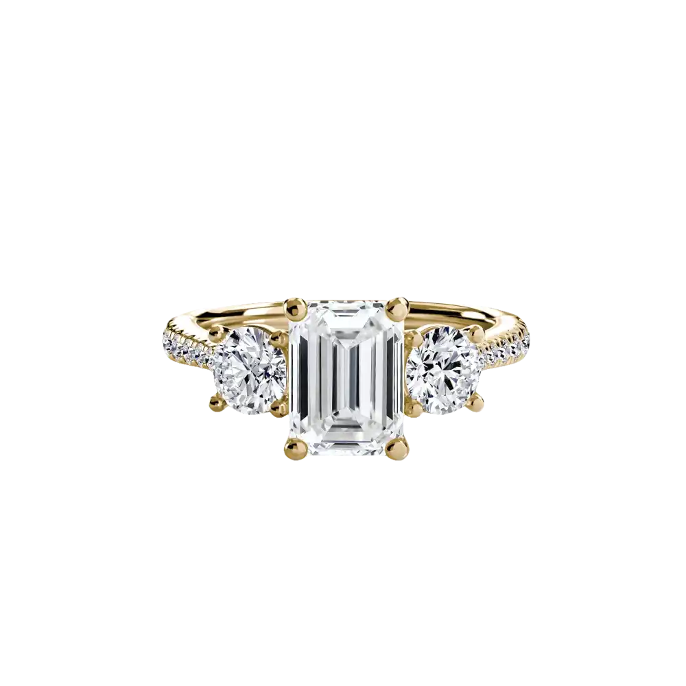 Three-Stone with Pavé Band - setting